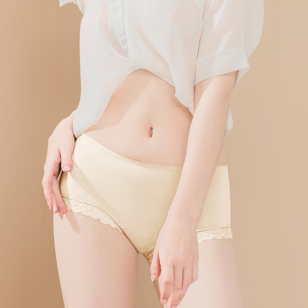 【可蘭霓Clany】台灣製絲蛋白蕾絲黃色M-XL內褲 2171-71