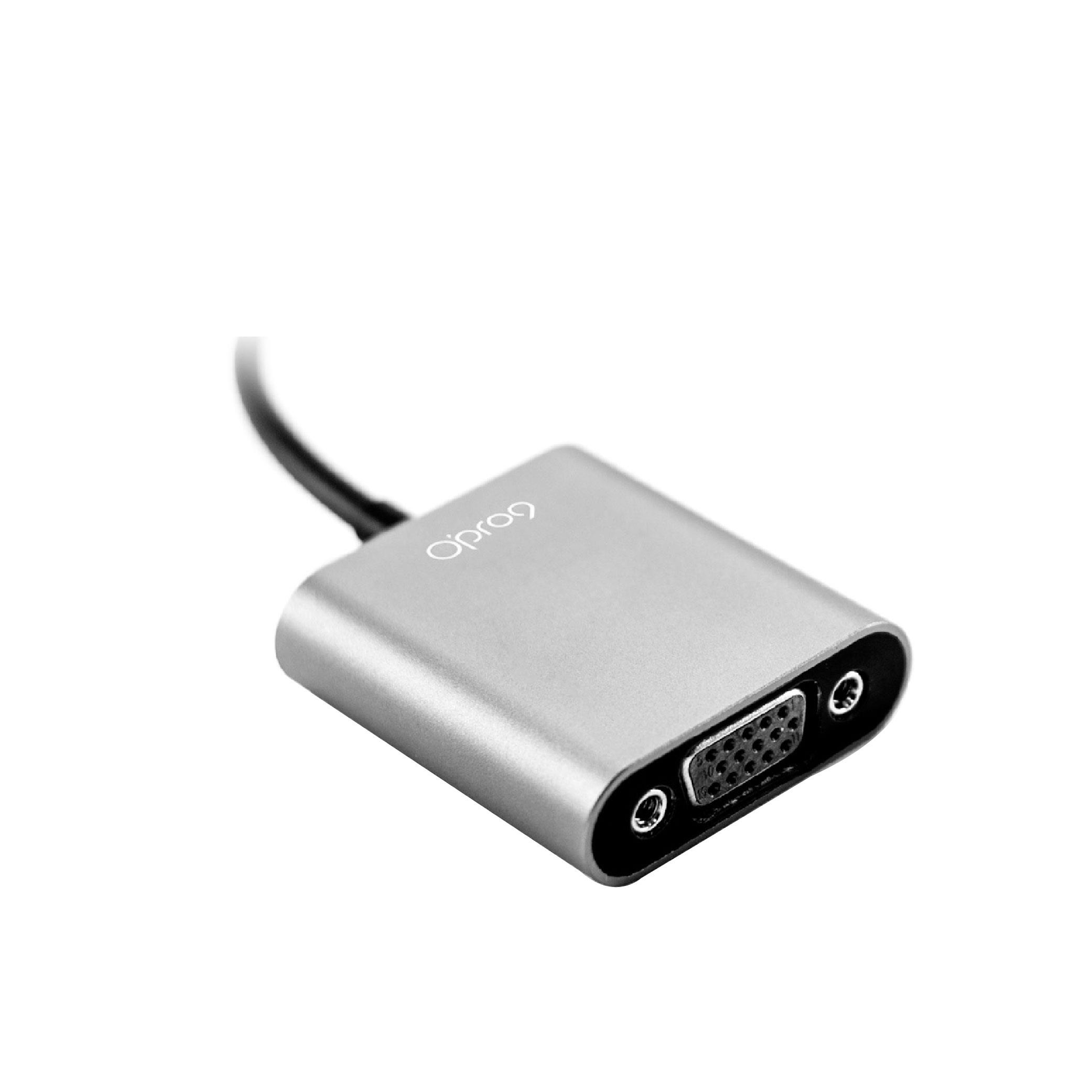 Opro9 USB-C 轉 VGA 轉接器-★支援1080p @ 60Hz 高清畫質 ★適用USB C 或Thunderbolt™ 3接口的筆記型電腦