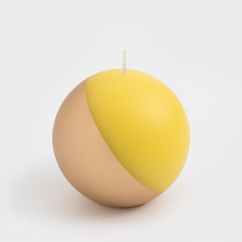 歐式 純色漫金 7cm 球形蠟燭│奶油黃 WS