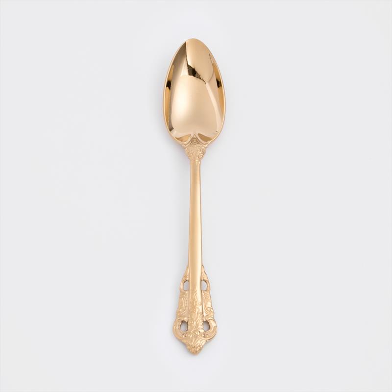 歐式 復古雕刻 20cm 不銹鋼主餐匙│亮金│單品