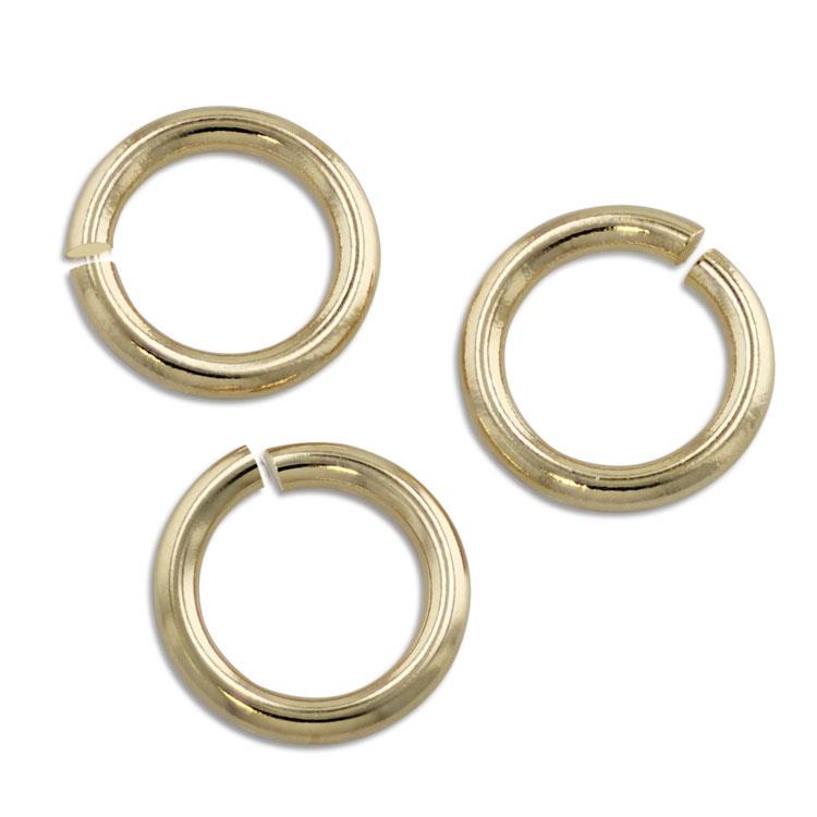 Gold Filled Open Jump Rings 0.6x6mm 22 Gauge 6mm Inside Diameter