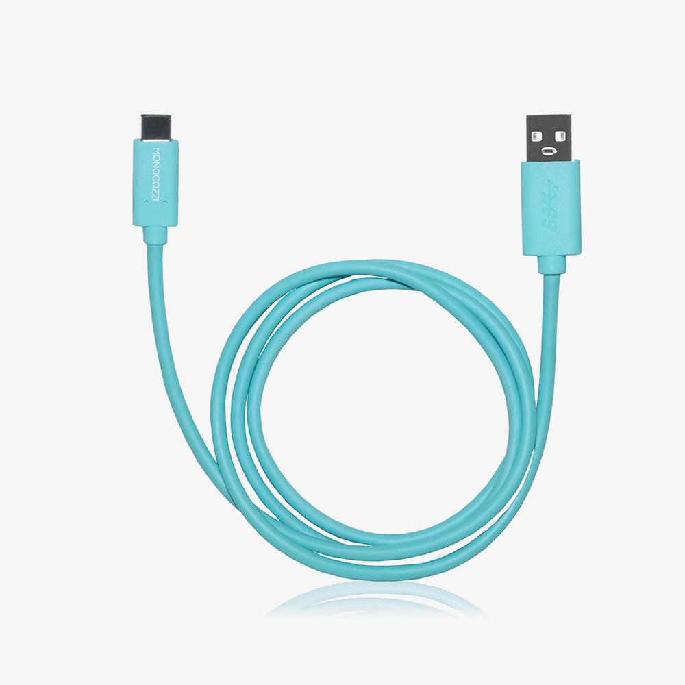 【特惠】MONOCOZZI USB-C TO USB 傳輸線 1M - 嬰兒藍