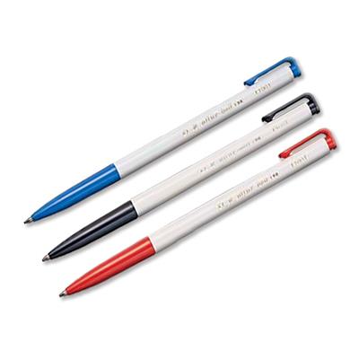 OB-100白桿自動原子筆(0.7mm) 藍/紅/黑