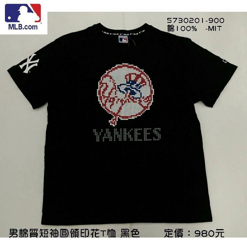 #MLB/NBA 5730201-900  男 夏 棉質短袖圓領印花T恤 黑色