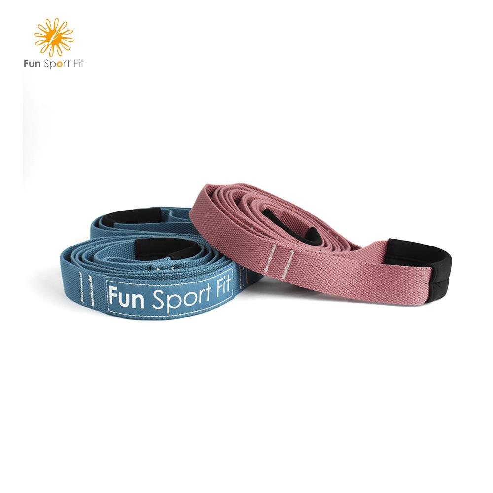 立肌靈-環節式拉筋繩/瑜珈伸展繩/拉筋帶/助展帶/stretch strap(1入)FunSport(環節式助展帶)