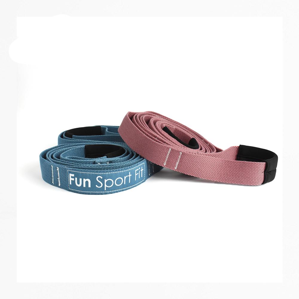 立肌靈-環節式拉筋繩/瑜珈伸展繩/拉筋帶/助展帶/stretch strap(2入)FunSport(環節式助展帶)