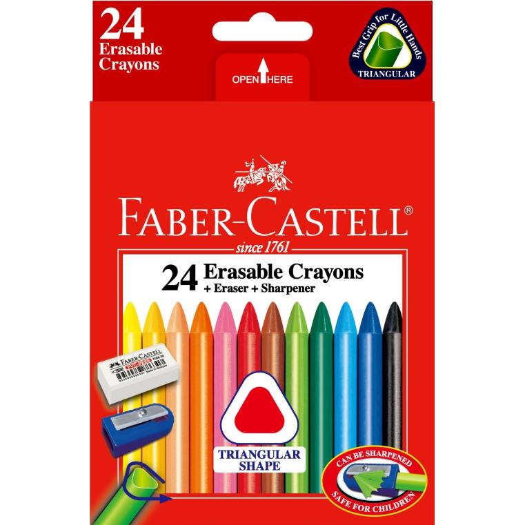 輝柏 Faber- Castell 三角粗芯擦擦蠟筆24色