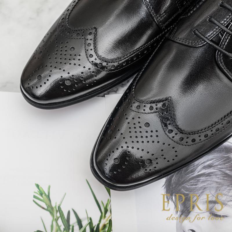 現貨 最舒服牛津皮鞋 時尚歐巴-H001 皮鞋品牌推薦 德比鞋 上班正式皮鞋 結婚皮鞋 -質感黑-EPRIS艾佩絲