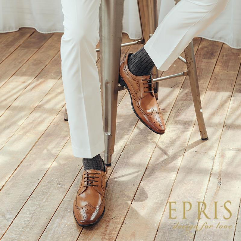 現貨 最舒服牛津皮鞋 皮鞋品牌推薦 德比鞋 時尚歐巴 上班正式皮鞋 結婚皮鞋-咖啡色-EPRIS艾佩絲-H001