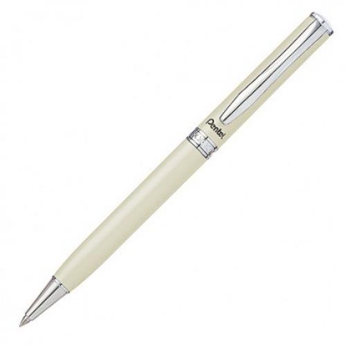 Pentel 金屬原子筆 B811-AT 白桿 (刻字筆)