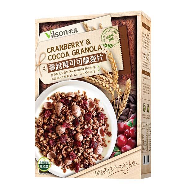 【米森 vilson】蔓越莓可可脆麥片 (350g/盒)【營養早餐↘85折】