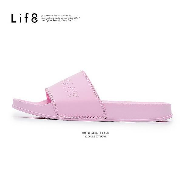 【LIFE8】Casual品牌鞋款百搭拖鞋-粉紅