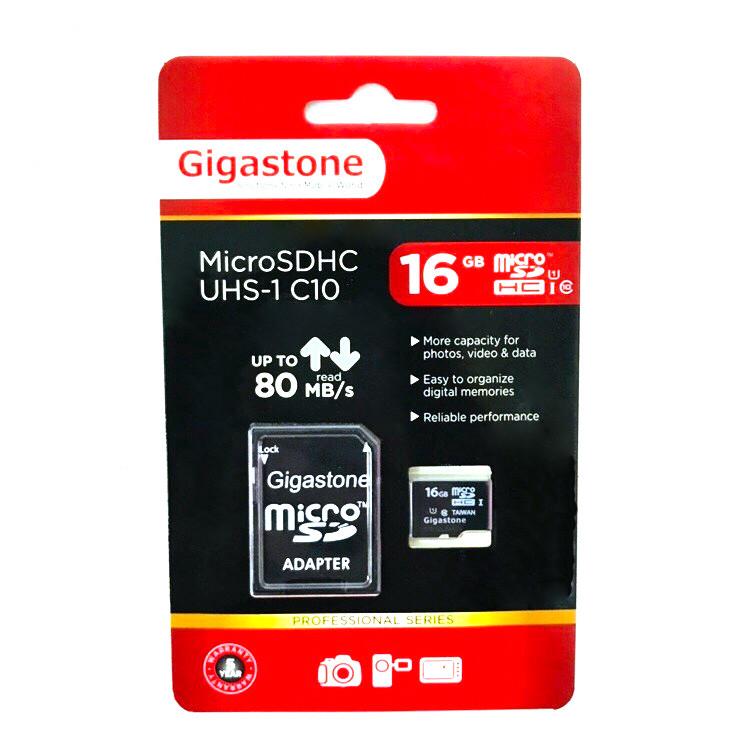 Gigastone 16GB microSDHC class 10/UHS-1記憶卡