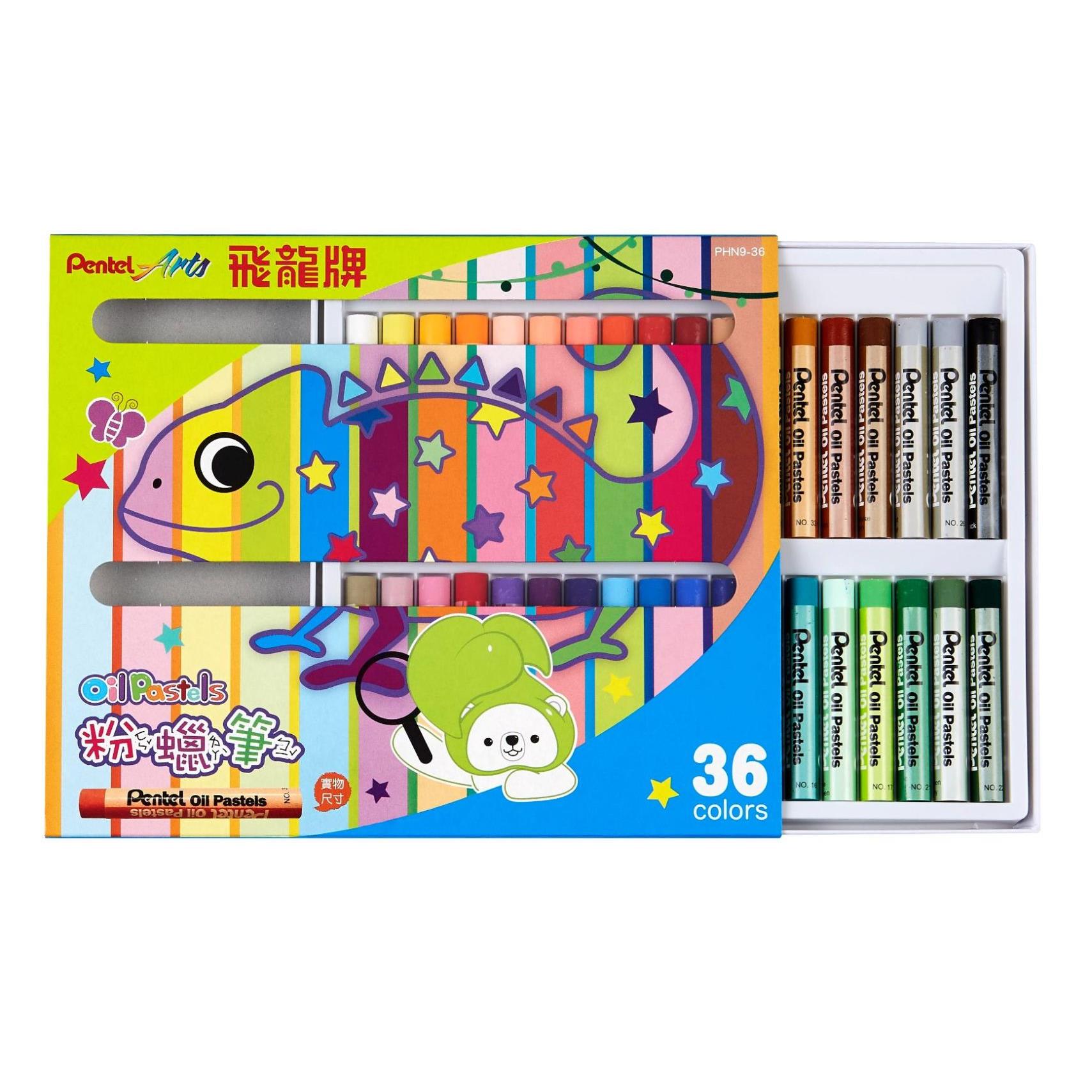 Pentel PHN9-36色紙盒粉臘筆
