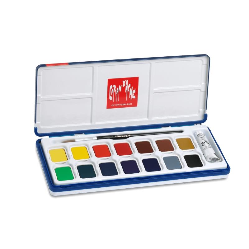 卡達 GOUACHE 塊狀廣告顏料 15色 +筆刷
