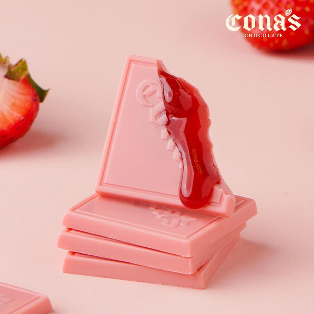 草莓薄片夾心巧克力(12入/盒)｜iTQi食品米其林2星獎⭐⭐｜Cona’s 妮娜巧克力