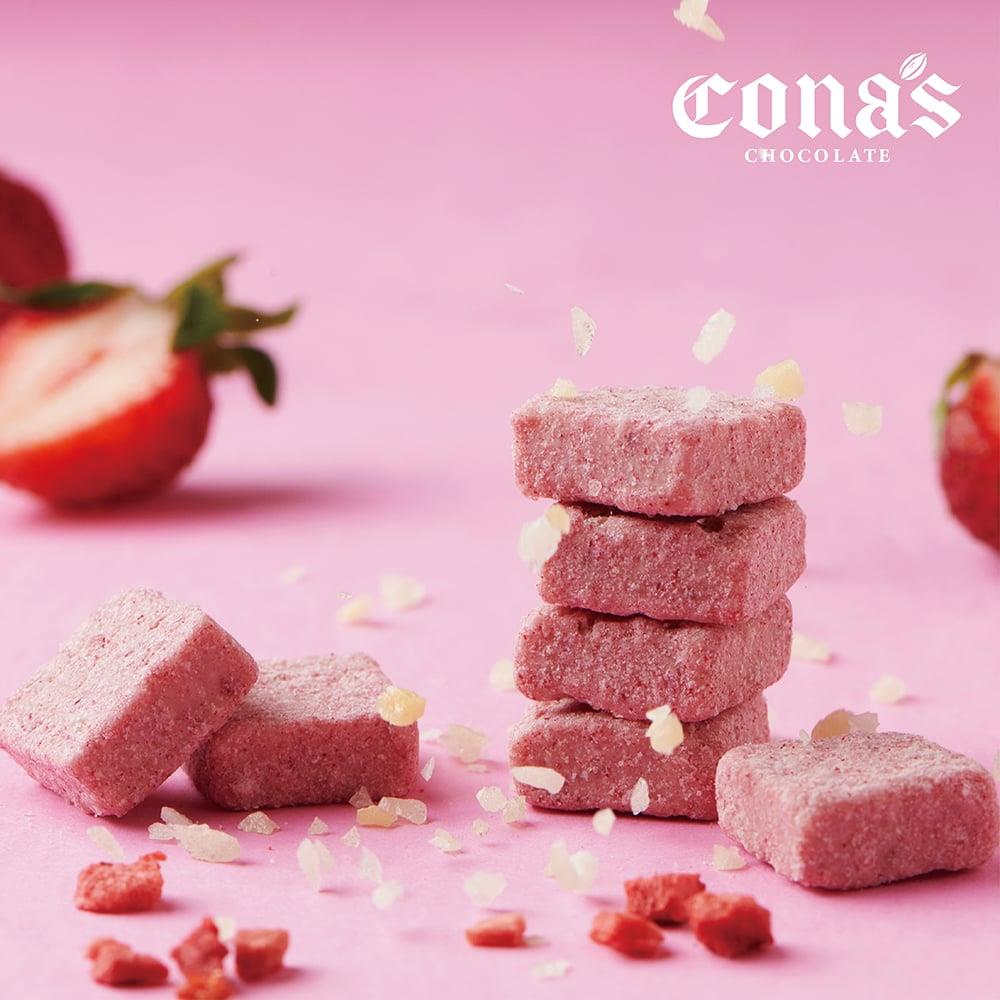 限時9折｜草莓跳跳糖松露巧克力(8入/盒) 含餡 –Cona’s 妮娜巧克力