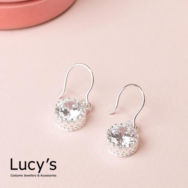 【Lucy’s】925純銀 輕奢華圓鑽耳環