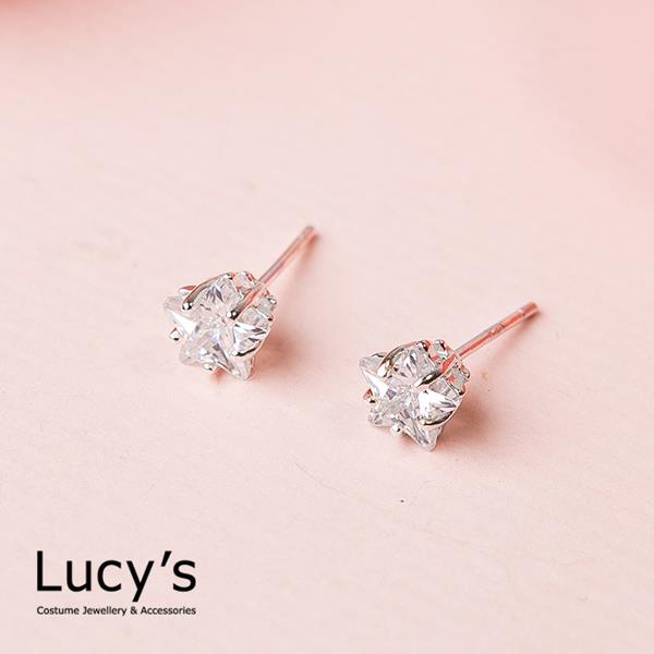 【Lucy’s】925純銀 焦點星光耳環 - 0.6 cm