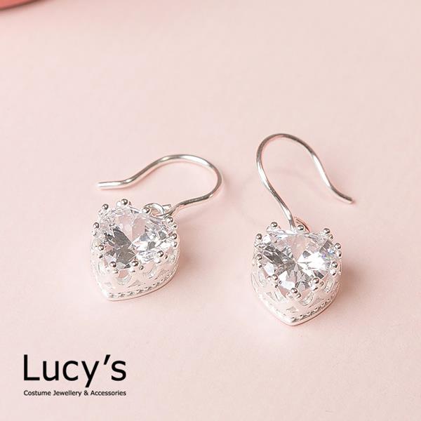 【Lucy’s】925純銀 輕奢華 愛心迷人耳環