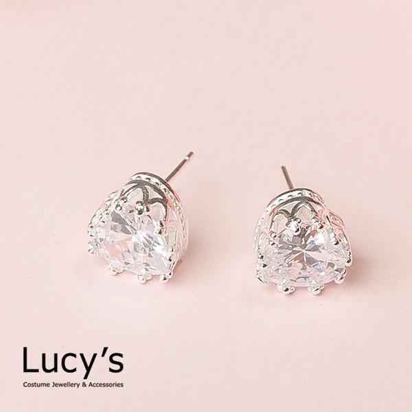 【Lucy’s】925純銀 輕奢華 愛心耳環