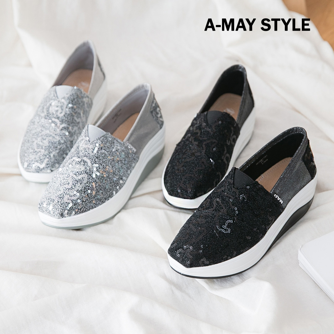 特價99元UP。現貨健走鞋-閃耀亮片拼接厚底懶人鞋【XFTM18617】＊艾美時尚＊特價商品恕不退換