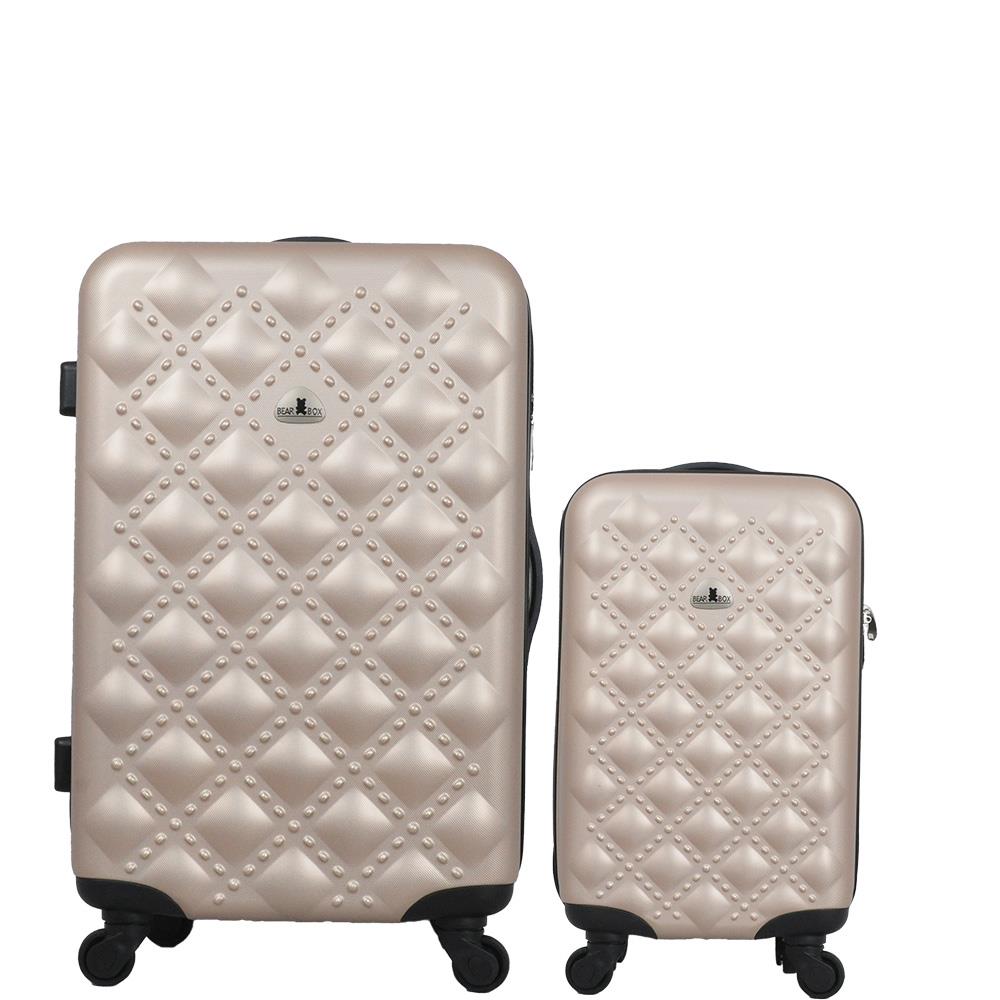 BEAR BOX 時尚香奈兒ABS霧面行李箱旅行箱登機箱拉桿箱兩件組28+20