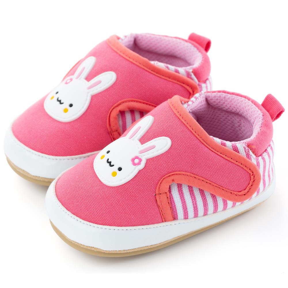 【NikoKids】軟Q底學步鞋(SG567)粉色兔子【柔軟舒適室內室外皆宜】