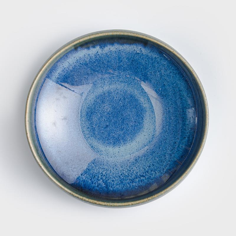 日式 紺青貓眼 21cm 陶瓷湯盤│單品