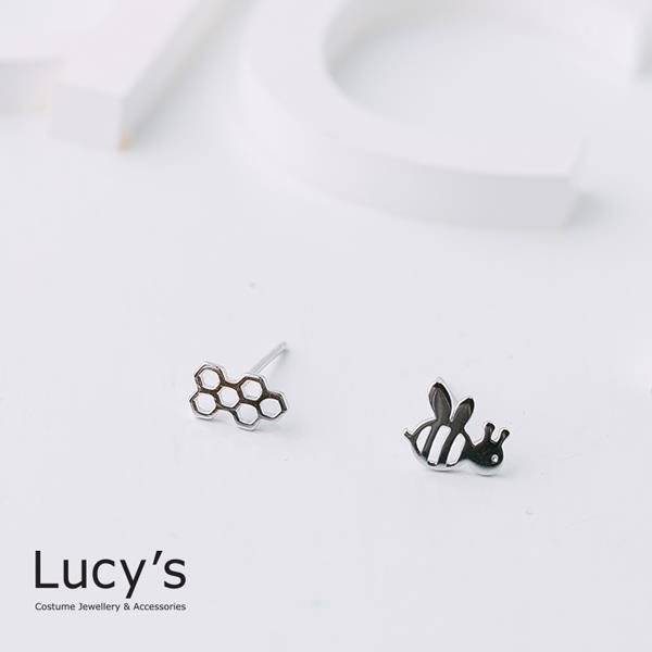 【Lucy’s】925純銀 蜜蜂與蜂巢耳環