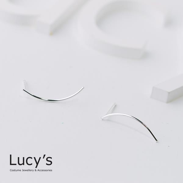 【Lucy’s】925純銀 簡約弧線耳環