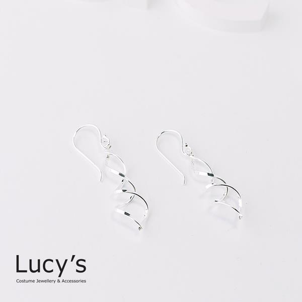 【Lucy’s】925純銀 優雅螺旋耳環