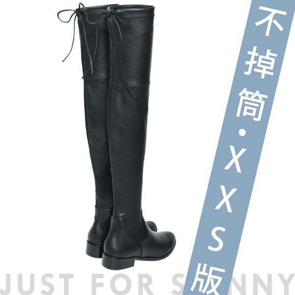 Ann’S XXS版-激窄不掉筒不滑落防滑膠條過膝靴-羊紋黑