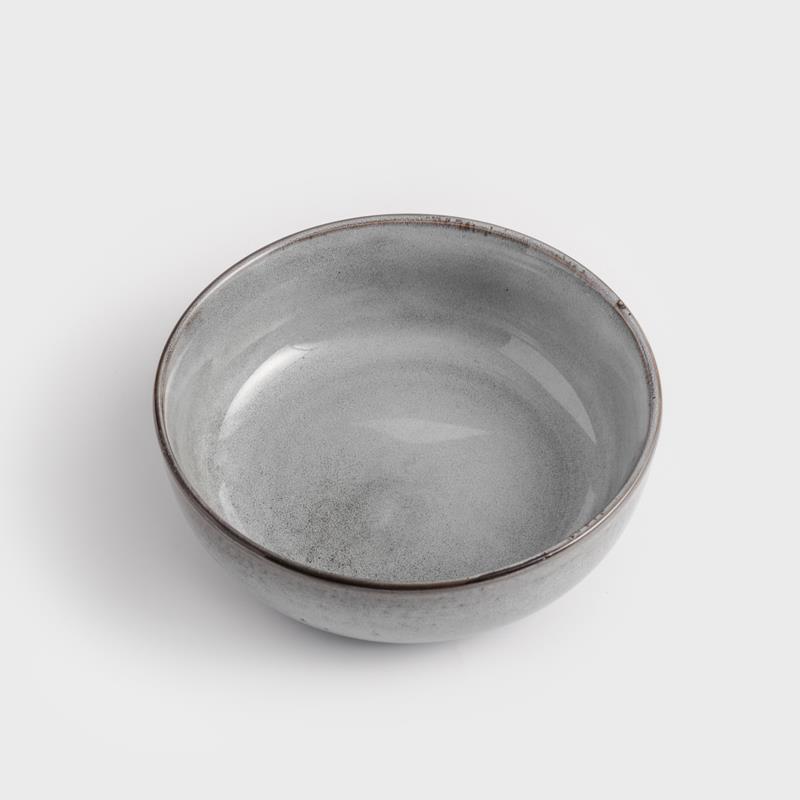 日式 樸質斑墨 18cm 陶瓷圓碗｜單品