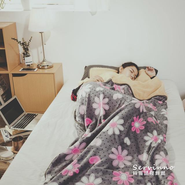 法蘭羊羔絨睡袋毯【心花開】(205cm/±3%）