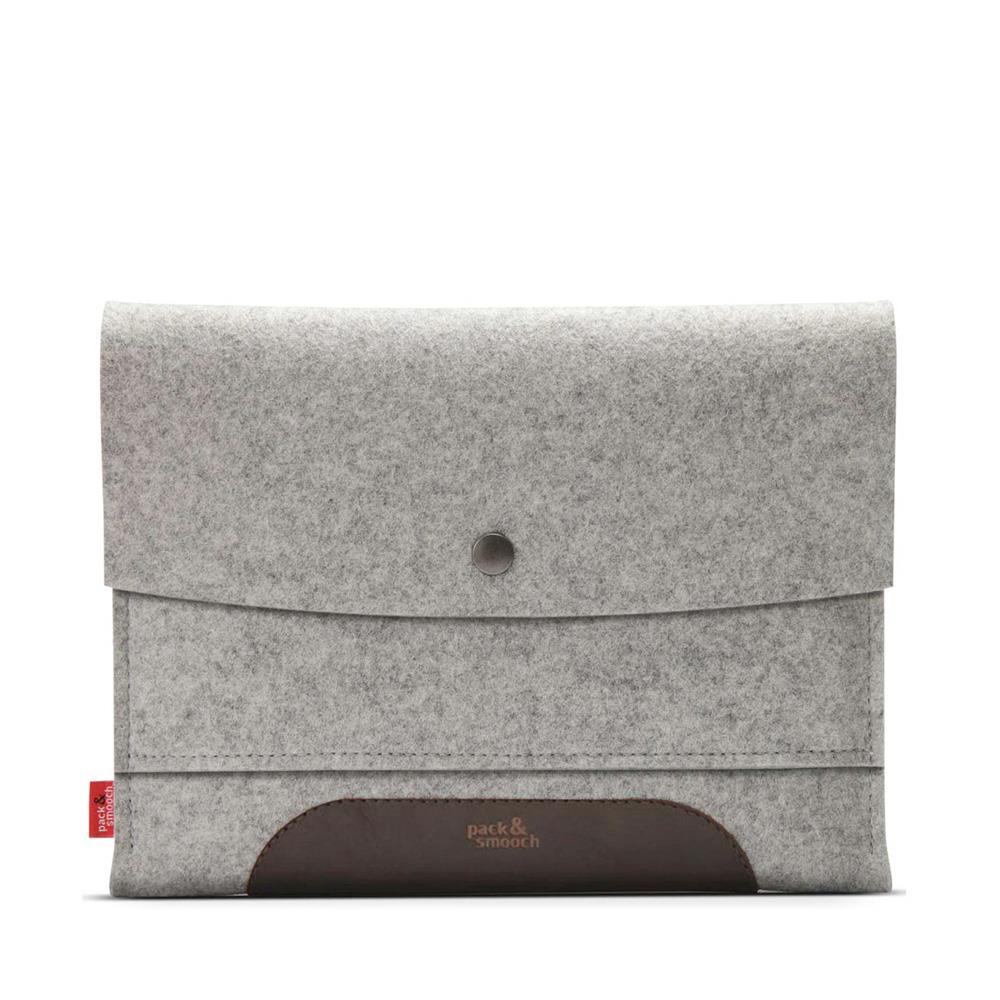 Pack & Smooch Merino iPad 手作羊毛氈保護套 - 石灰／深棕