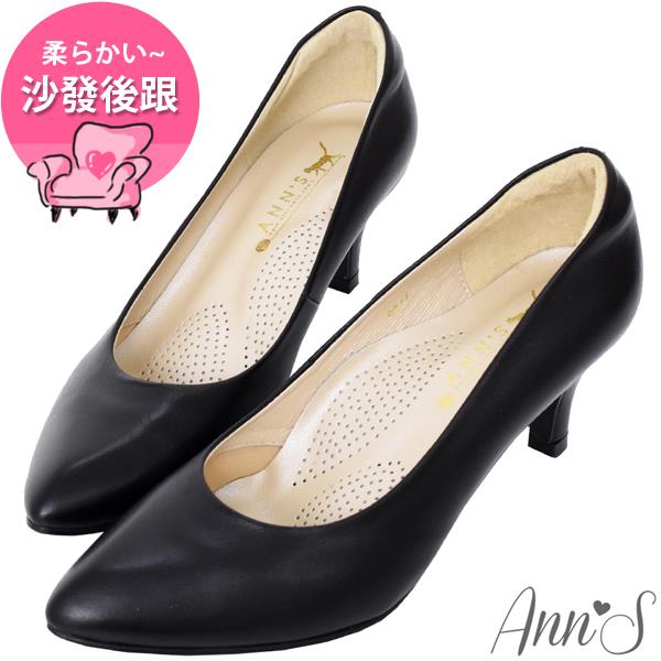 Ann’S完美比例六公分尖頭全真皮包鞋6cm-黑