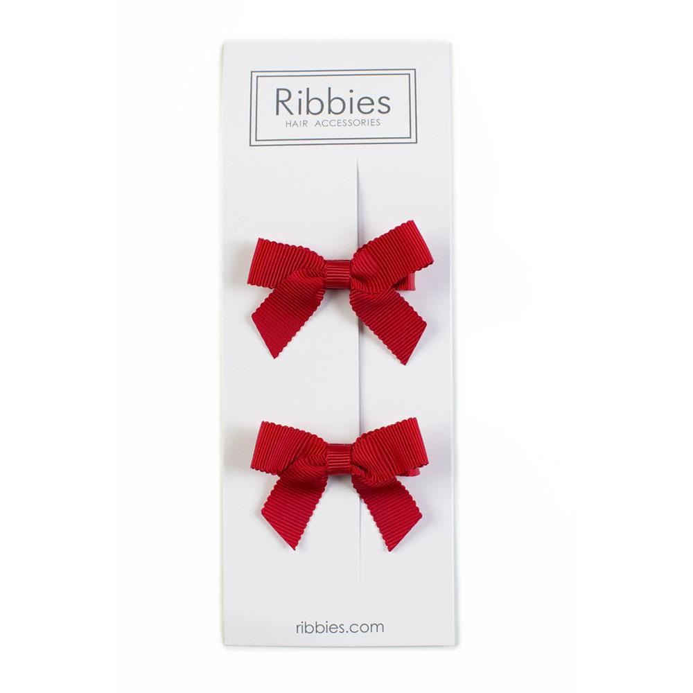 英國Ribbies 經典蝴蝶結2入組-紅色