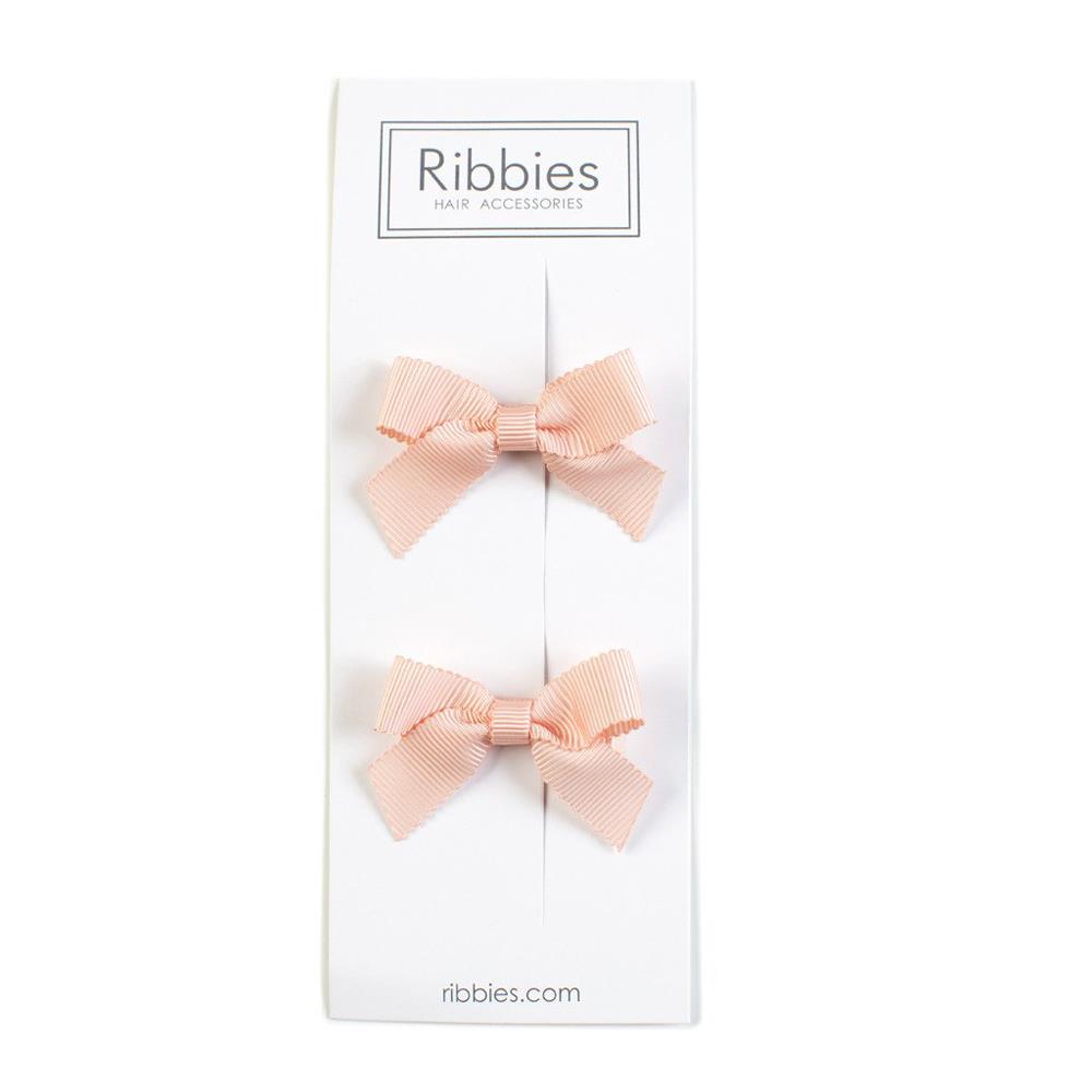 英國Ribbies 經典蝴蝶結2入組-甜桃