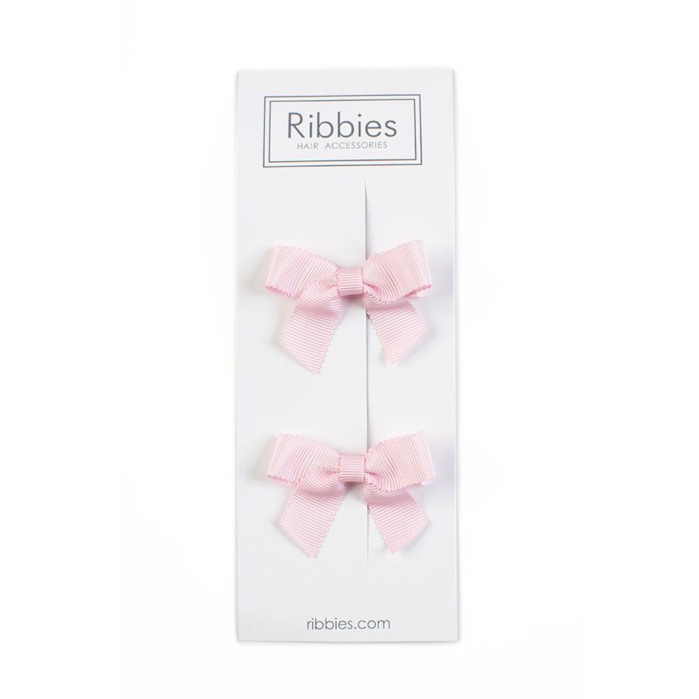 英國Ribbies 經典蝴蝶結2入組-淺粉