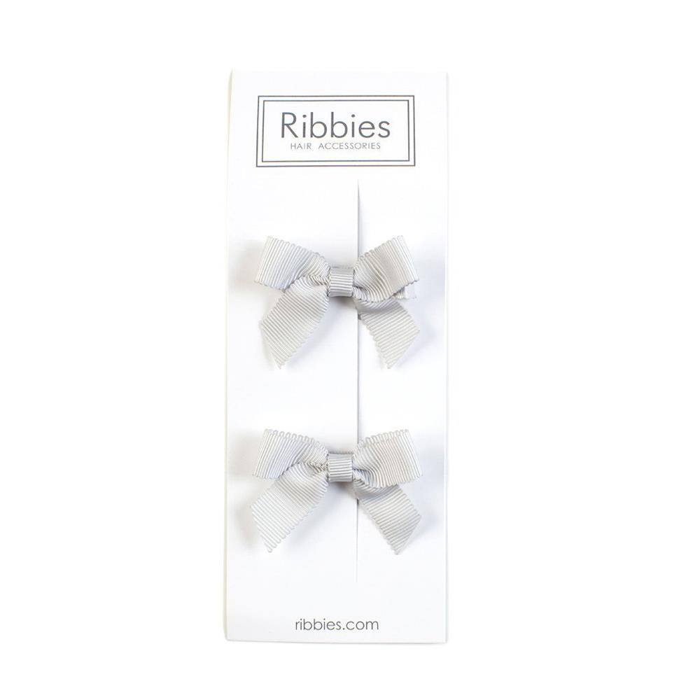 英國Ribbies 經典蝴蝶結2入組-灰色