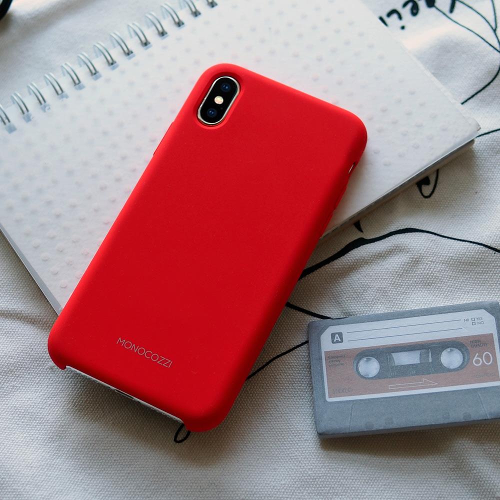 【特惠】MONOCOZZI Gritty SoftTouch iPhone XS Max 液態矽膠防污保護殼 - 紅色