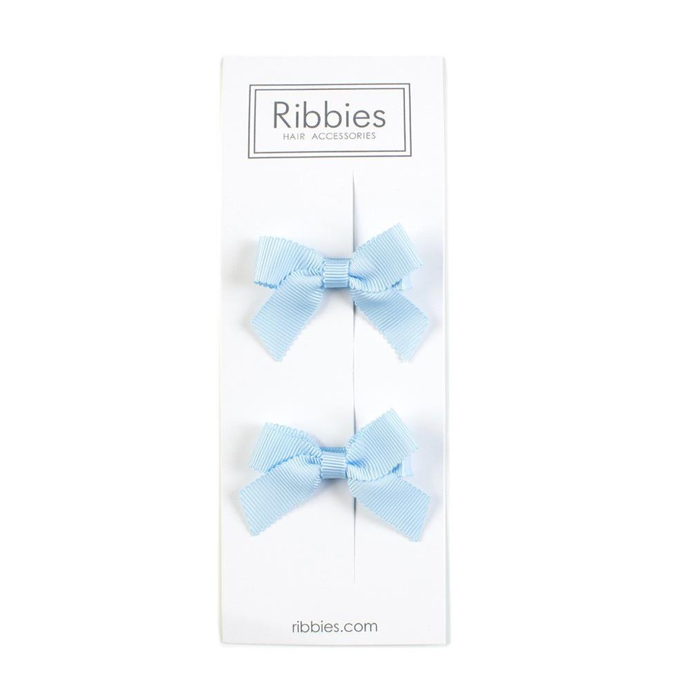 英國Ribbies 經典蝴蝶結2入組-淺藍