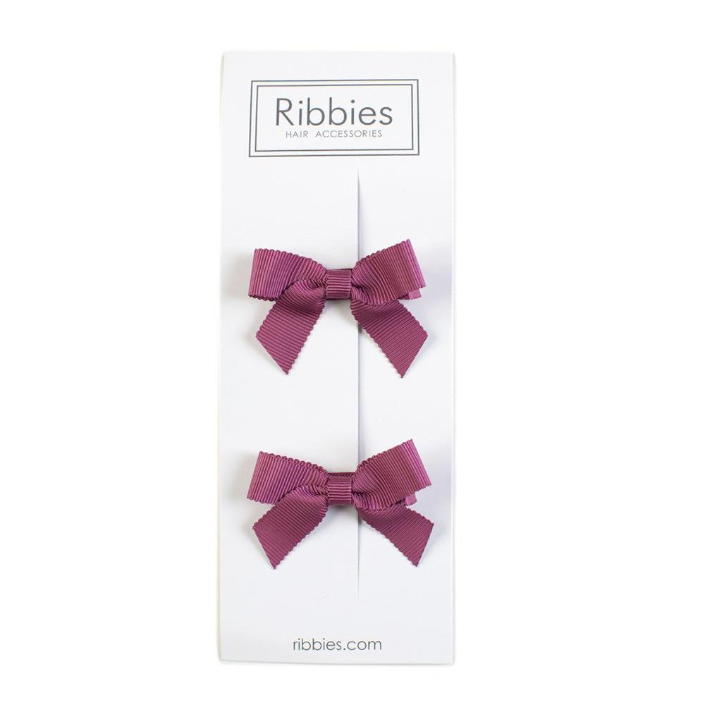 英國Ribbies 經典蝴蝶結2入組-玫瑰