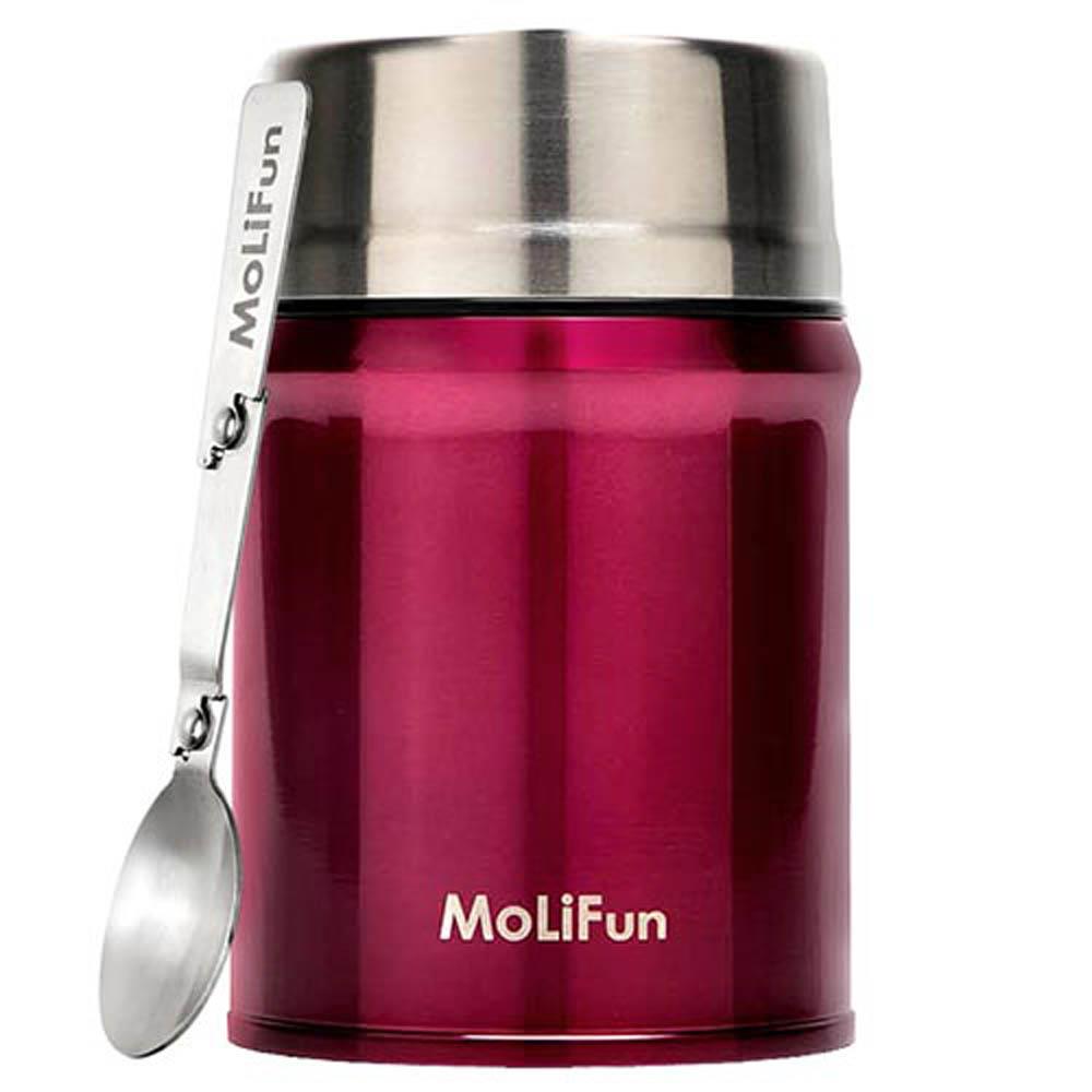 【MoLiFun魔力坊】316不鏽鋼輕量真空保鮮保溫悶燒罐/悶燒杯800ml-玫瑰紅MF0800R