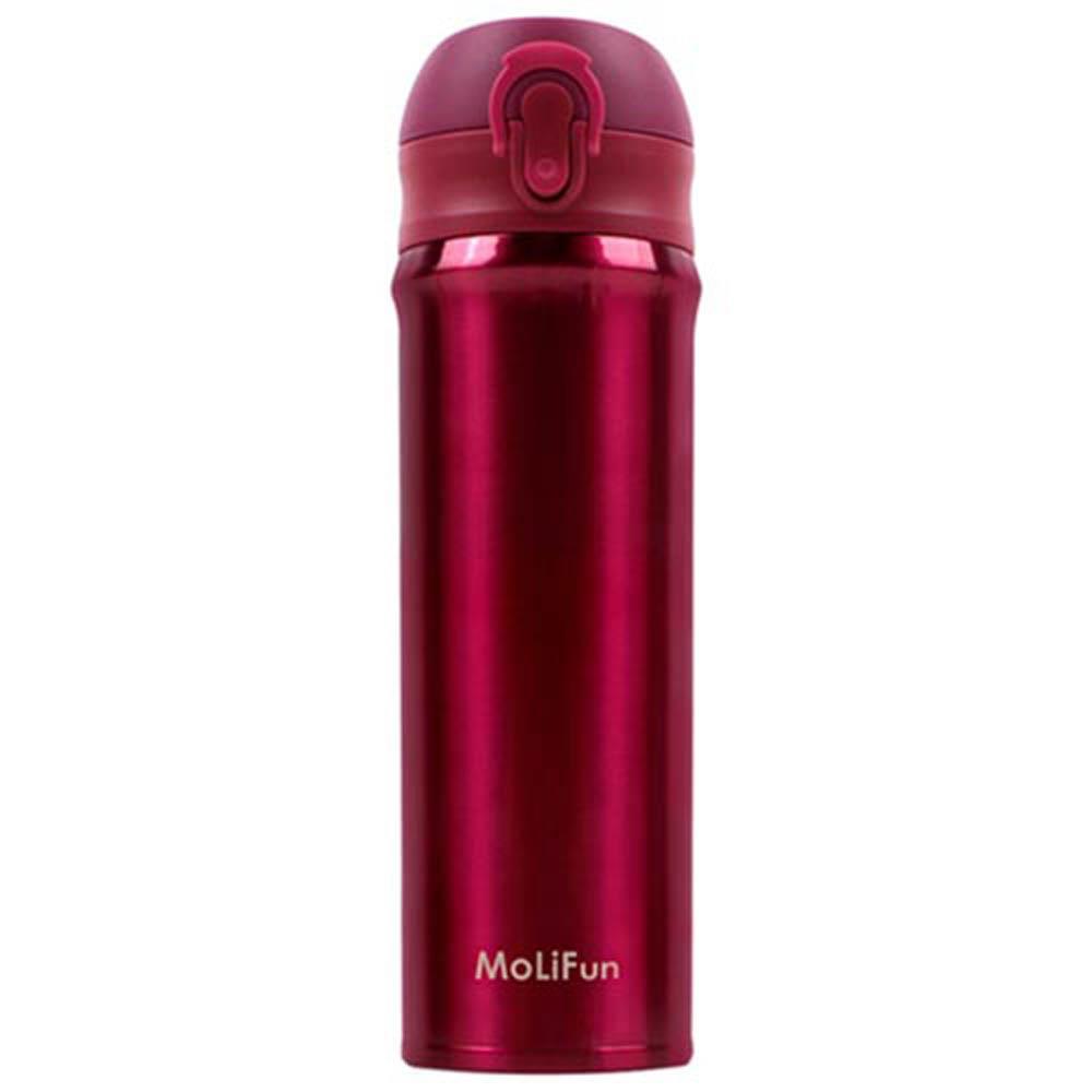【MoLiFun魔力坊】316旋壓式輕量真空彈蓋杯保冰保溫杯500ml-玫瑰紅MF0500R