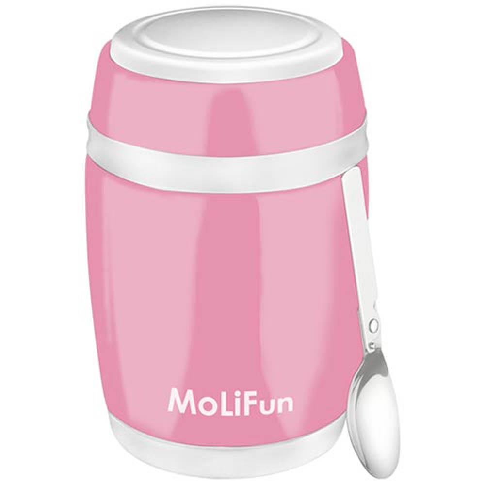 【MoLiFun魔力坊】不鏽鋼真空保鮮保溫燜燒食物罐480ml-櫻花粉MF0320P