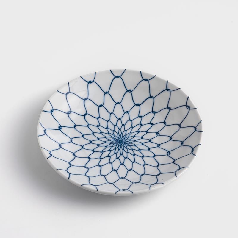 日式 清水網絡 20cm 陶瓷圓盤｜藍染｜單品