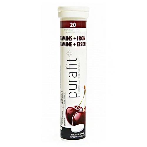 Purafit  柏尹芙發泡錠 櫻桃風味-鐵+維他命B+C發泡錠【可溫飲】 20錠 (PR004)