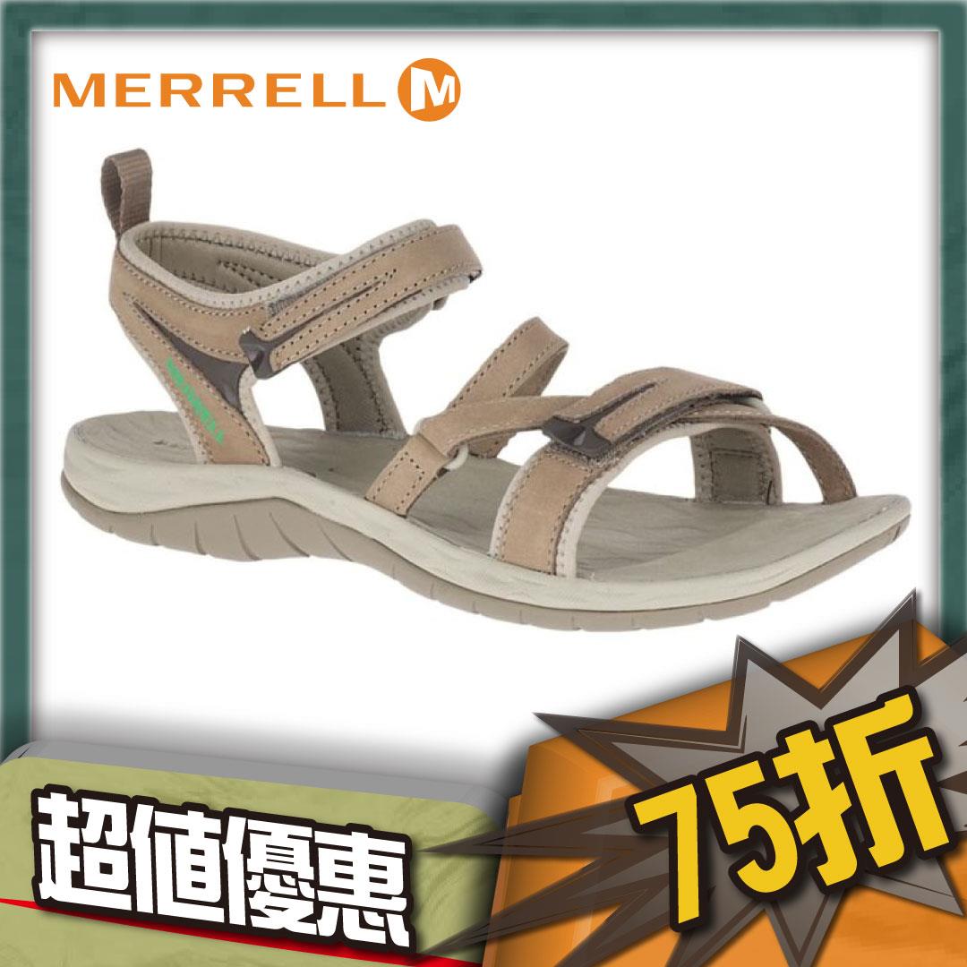 #MERRELL  ML19606 銀 女 登山休閒涼鞋SIREN STRAP Q2淺灰褐